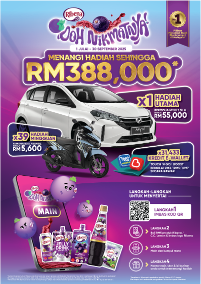 Ribena Ooh Nikmatnya — RM388,000 grand prize KV