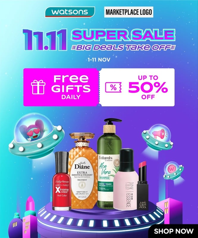 Watsons 11.11 Super Sale — Big Deals Take Off KV